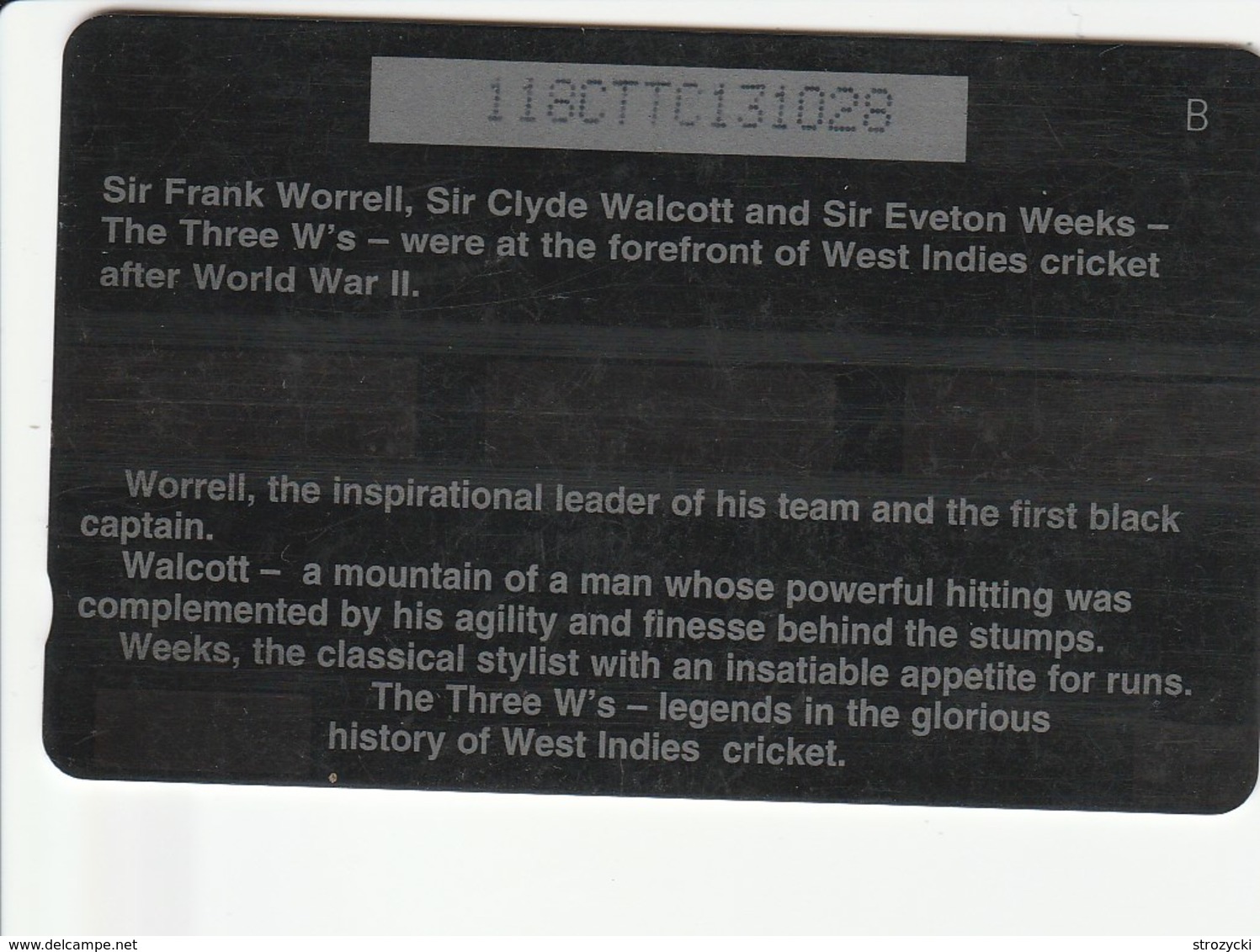 Trinidad & Tobago - Cricket - "The 3 W" - 118CTTC - Trinidad & Tobago