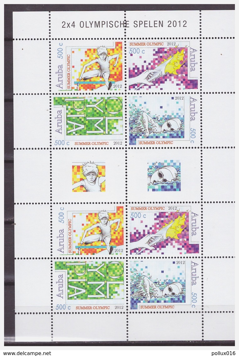 Aruba 2012 Olympic Games Swimming MNH Sheet - Zomer 2012: Londen