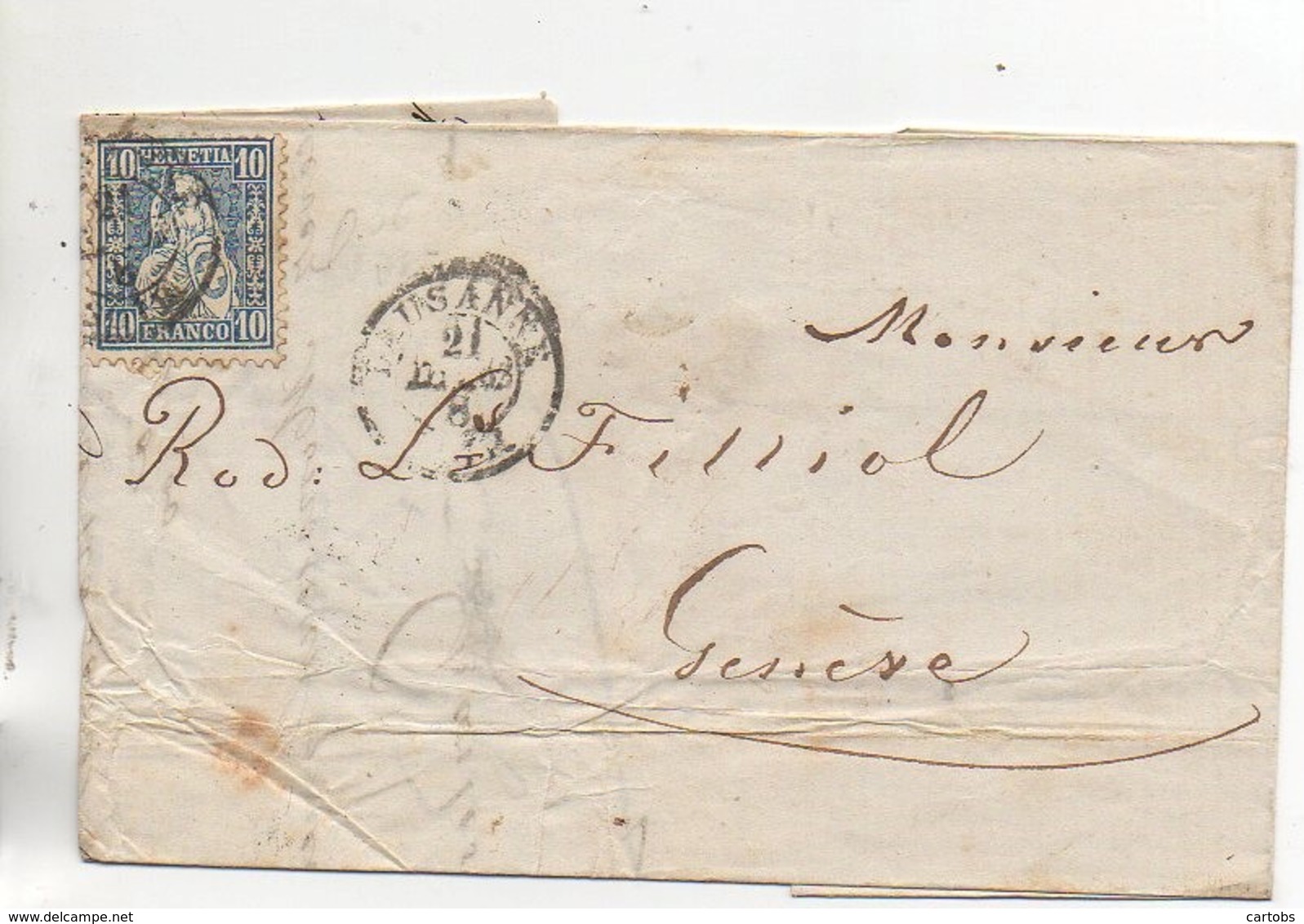 SUISSE  Lettre De 1868 (2) - Lettres & Documents