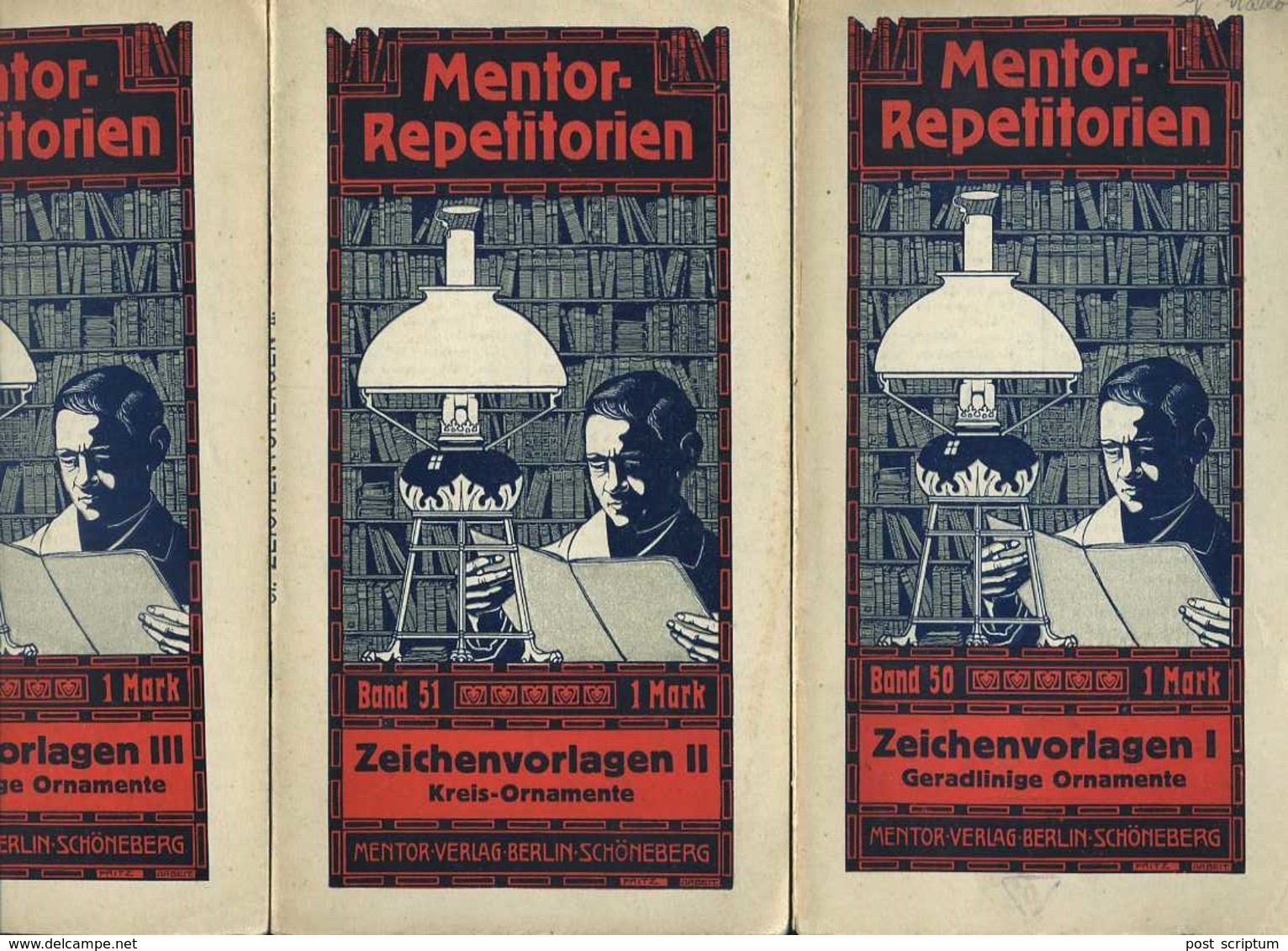 Livre - Allemand - Mentor Repetitorien Band 50-51-52 : Zeichenvorlagen I, II, III - Grafik & Design