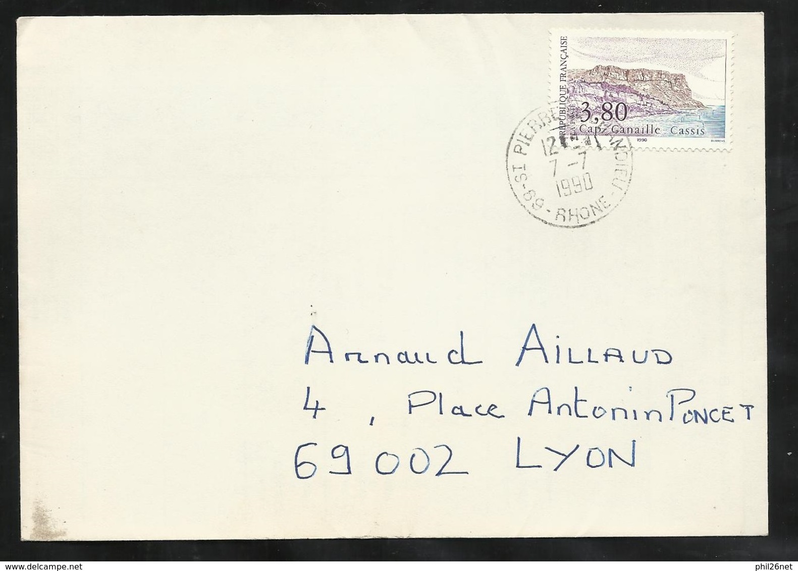 Lettre Circulée De Saint Pierre De Chandieu Le 7/7/1990 AVANT LE PREMIER JOUR (14/07) Du N°2660 Cassis Cap Canaille TB - Lettres & Documents