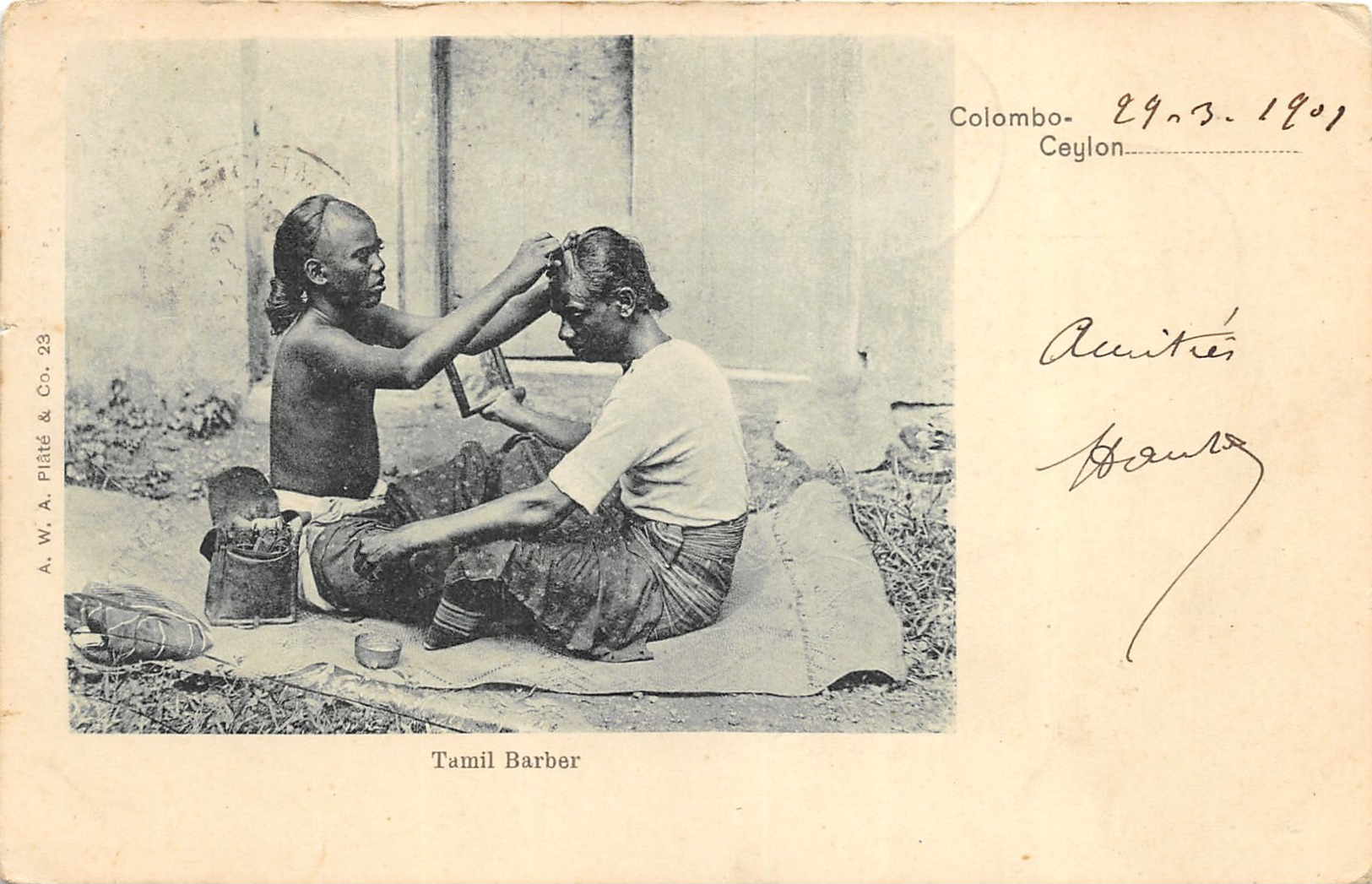 Colombo - 1901 - Tamil Barber - Barbier - Sri Lanka (Ceylon)