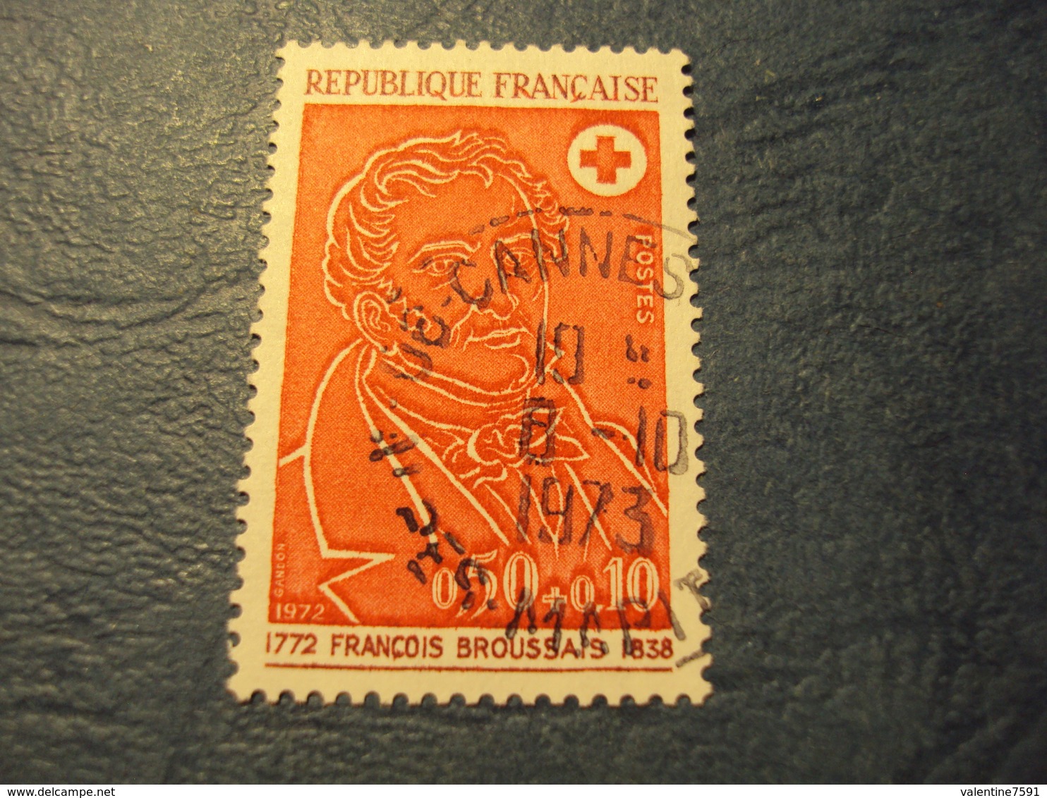 1970-79-timbre Oblitéré N°  1736  " Croix Rouge : François Broussais     "    0.80 - Oblitérés