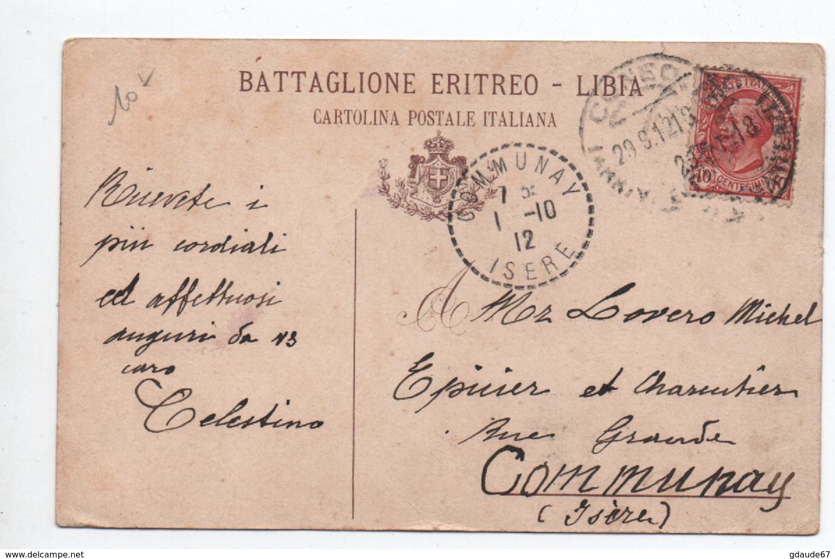 BATTAGLIONE ERITREO LIBIA - CARTE PATRIOTIQUE MILITAIRE ITALIE - ANCH'IO PER LA TUA BANDIERA - ILLUSTRATEUR - Patrióticos