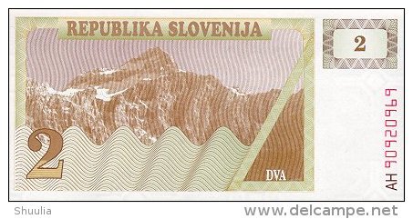 Slovenia 2 Tolar 1990 Pick 2 UNC - Slovenia