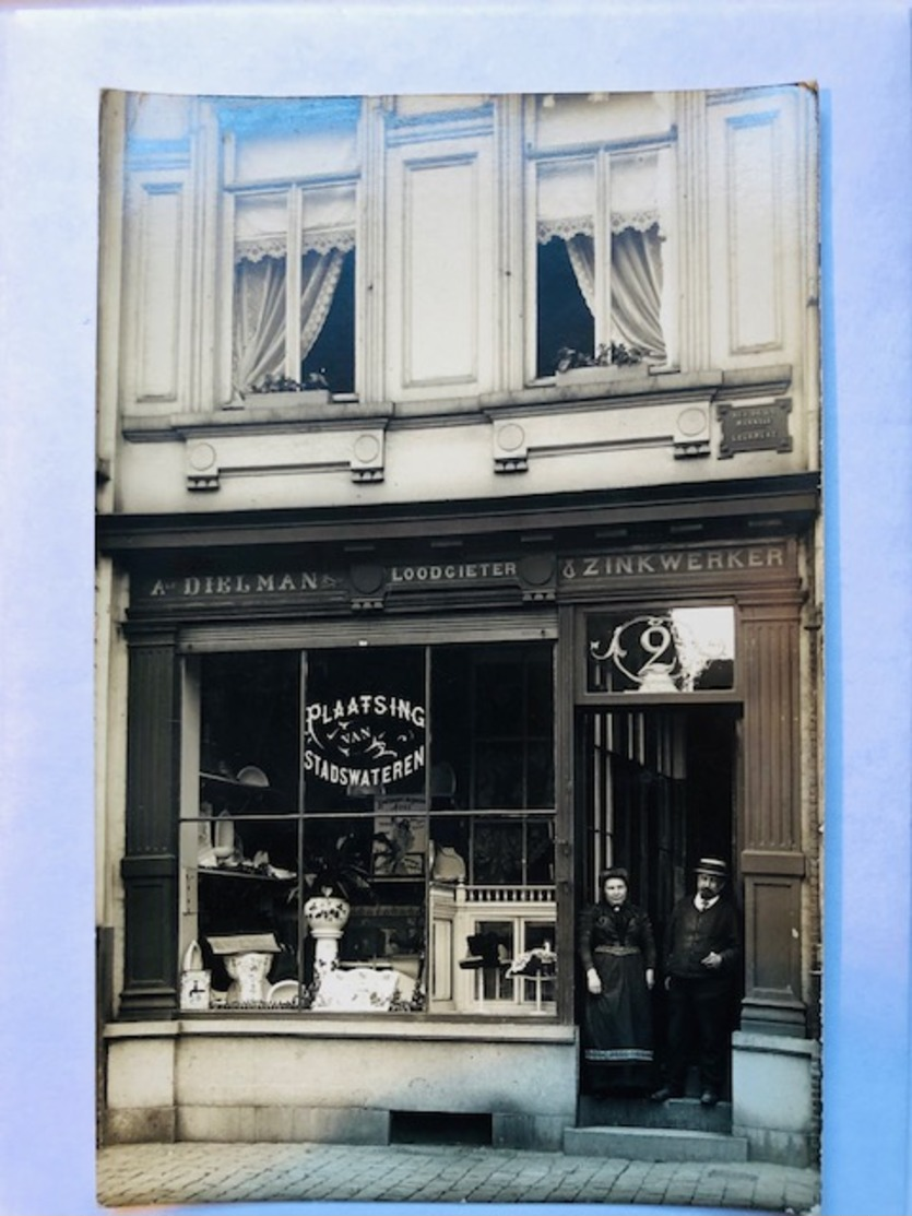 Gent Winkel Dielman Loodgieter Geldmunt Rue De La Monnaie Fotokaart - Gent