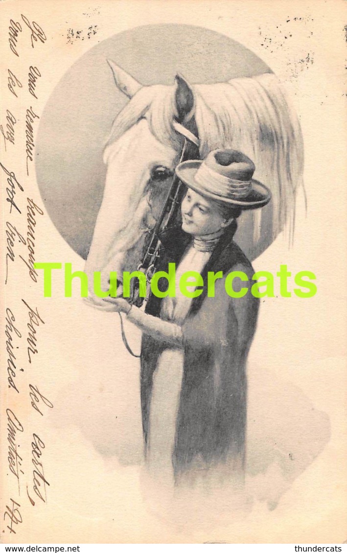 CPA ILLUSTRATEUR FEMME CHEVAL  LADY HORSE - Altri & Non Classificati