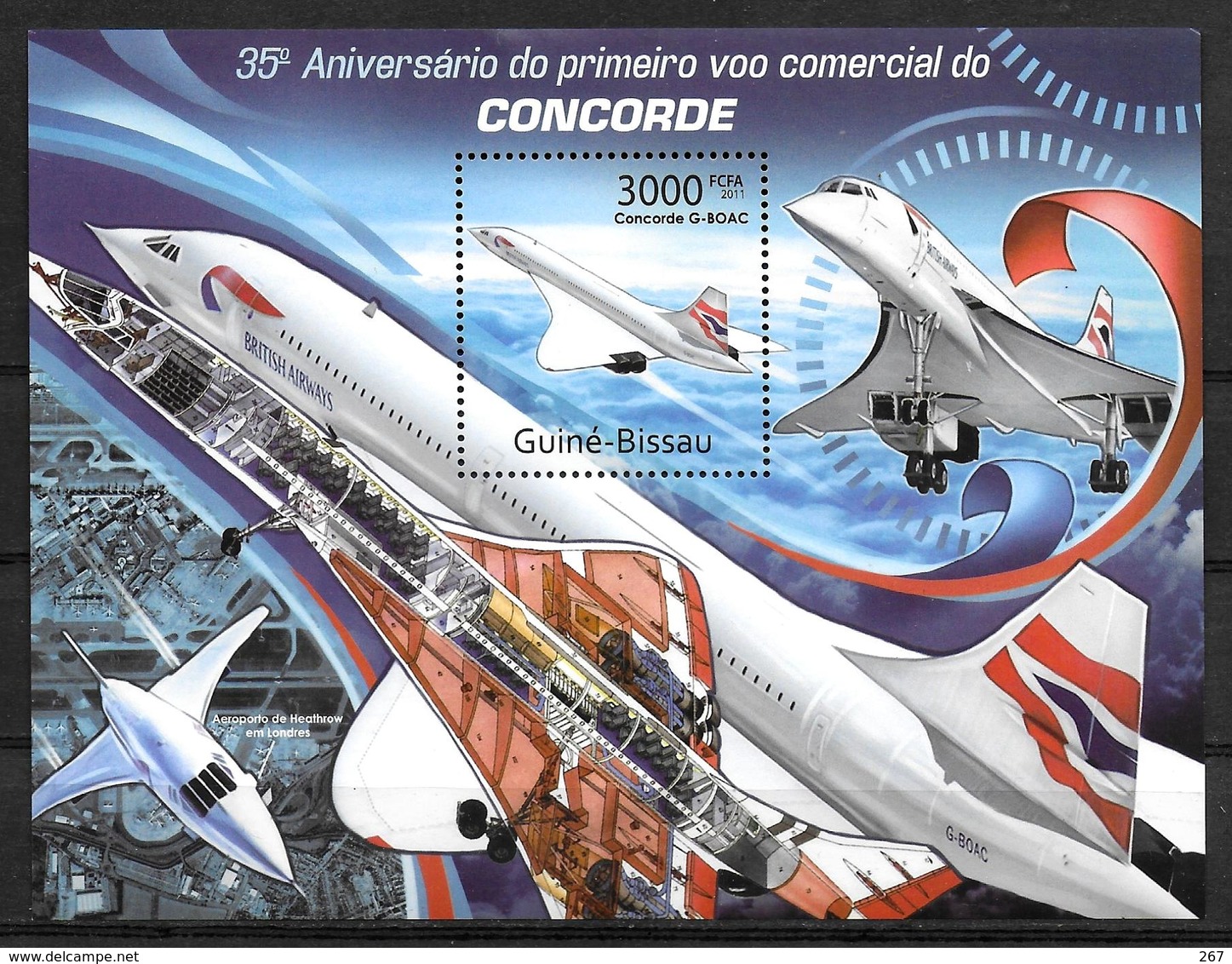 GUINEE BISSAU  BF 707 * * ( Cote 16e )  Avions Concorde - Concorde