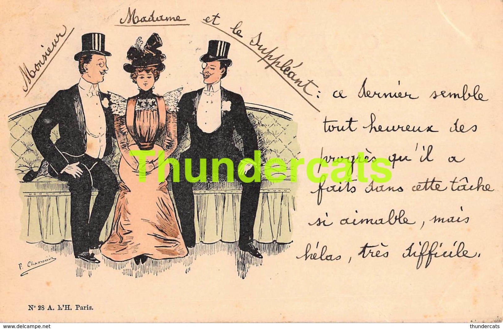 CPA ILLUSTRATEUR F CHAMOUIN FEMME HOMME ARTIST SIGNED - Autres & Non Classés