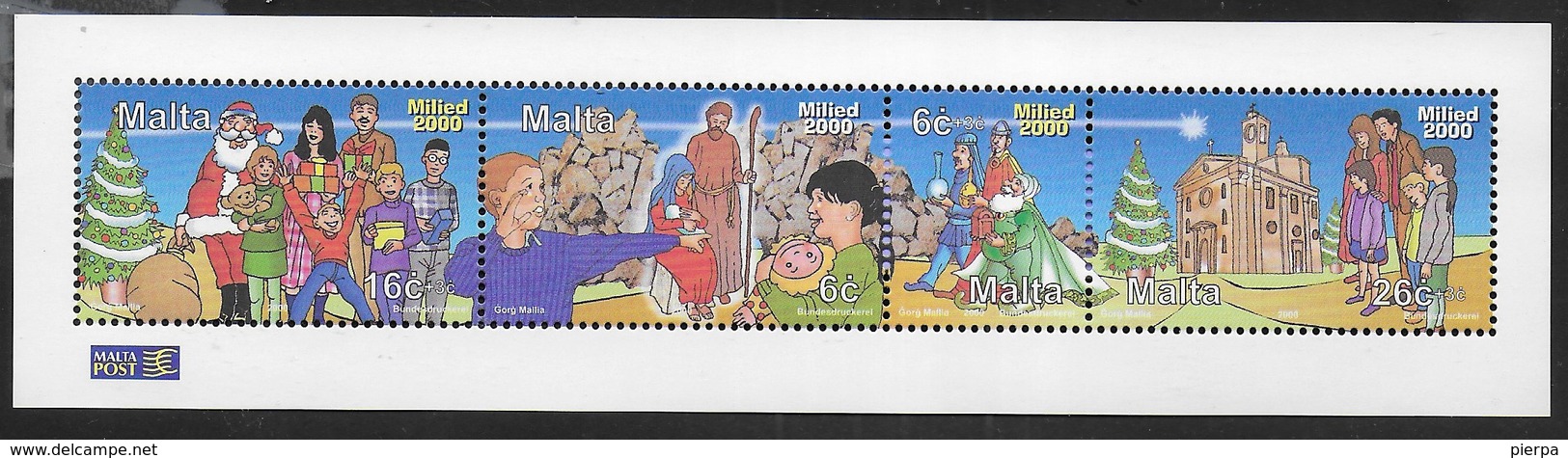 MALTA -NATALE - 2000 - FOGLIETTO NUOVO** (YVERT BF 20 - MICHEL BL 20) - Malta