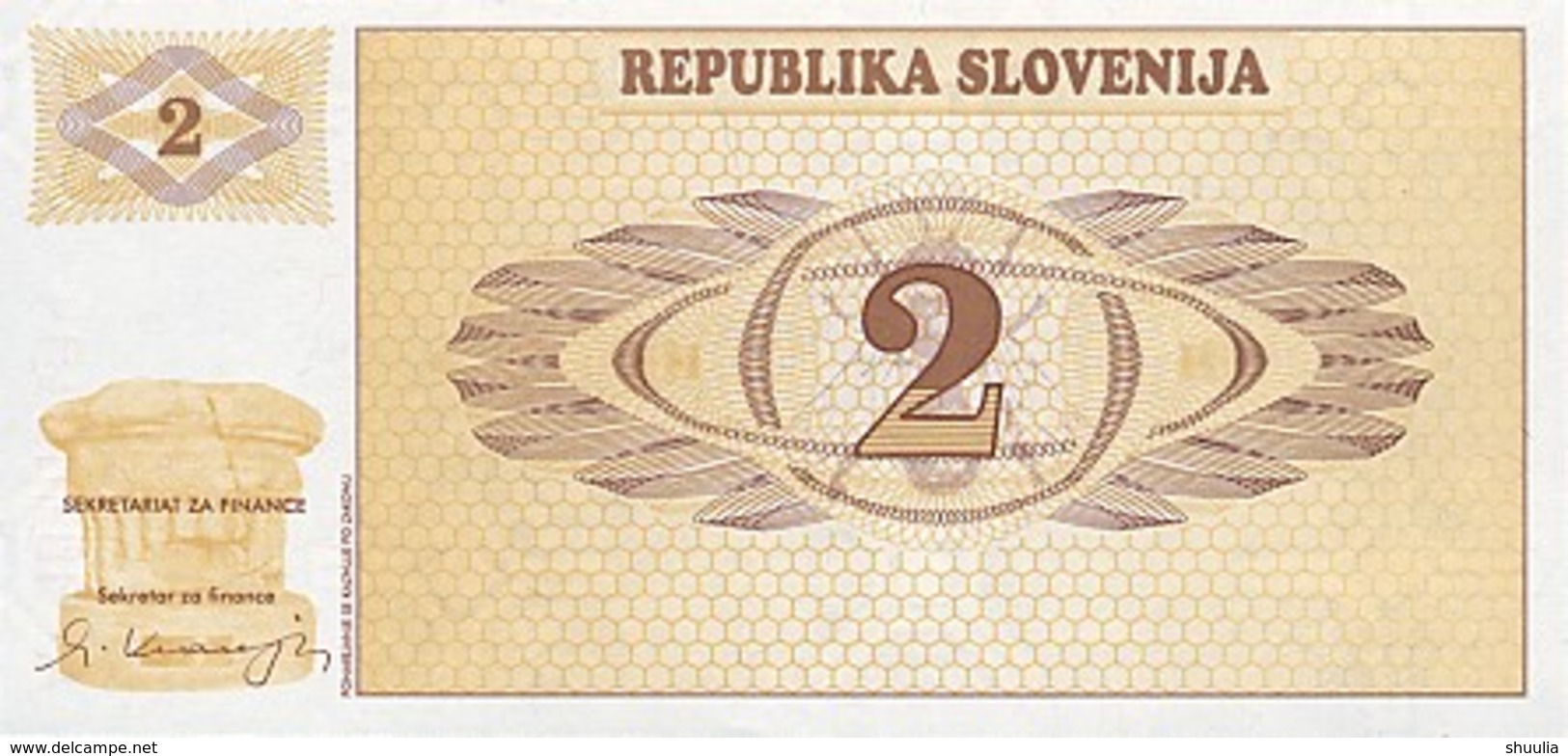 Slovenia 2 Tolar 1990 Pick 2s1 UNC - Slovénie