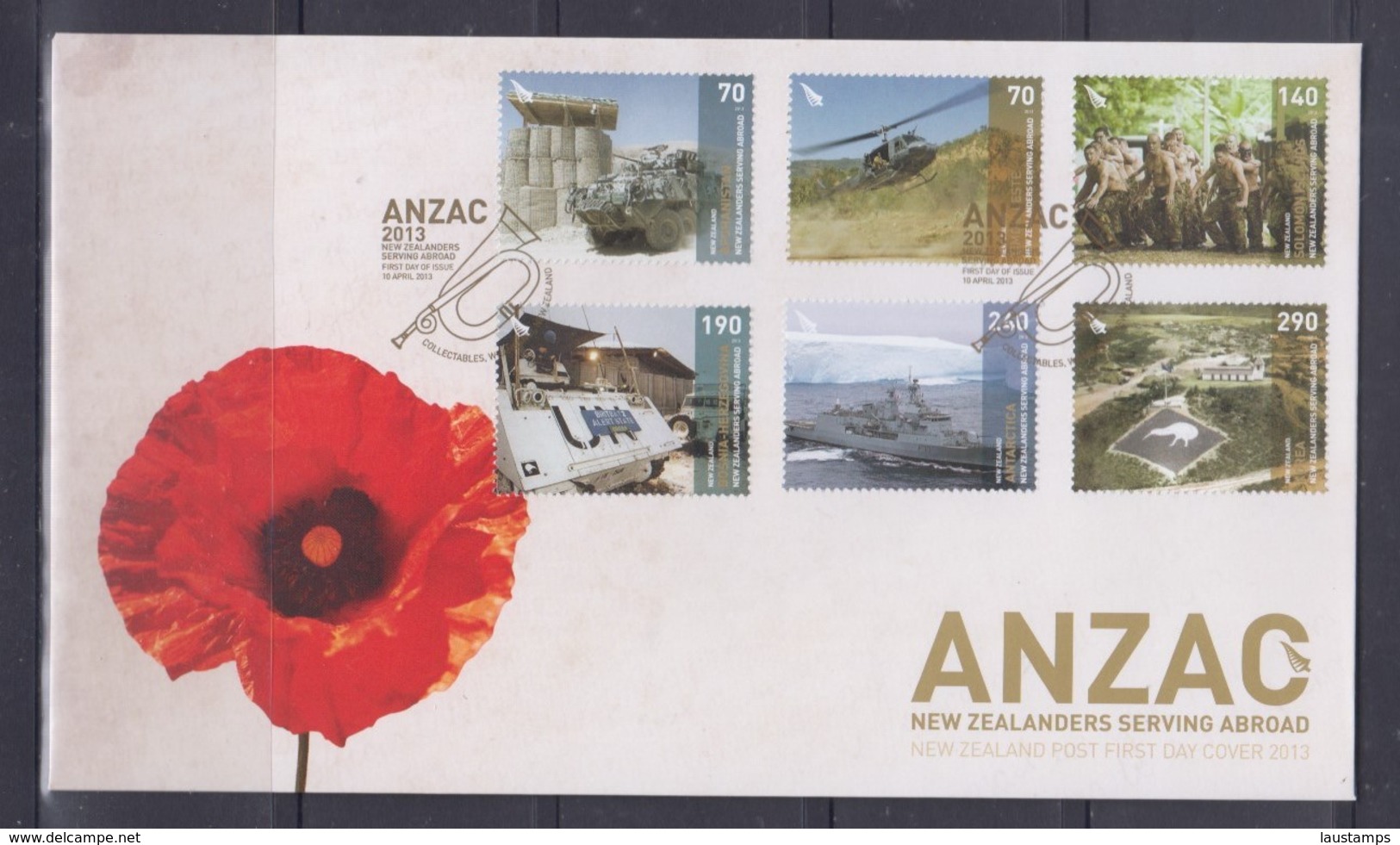 New Zealand 2013 ANZAC, New Zealanders Serving Abroad FDC - FDC