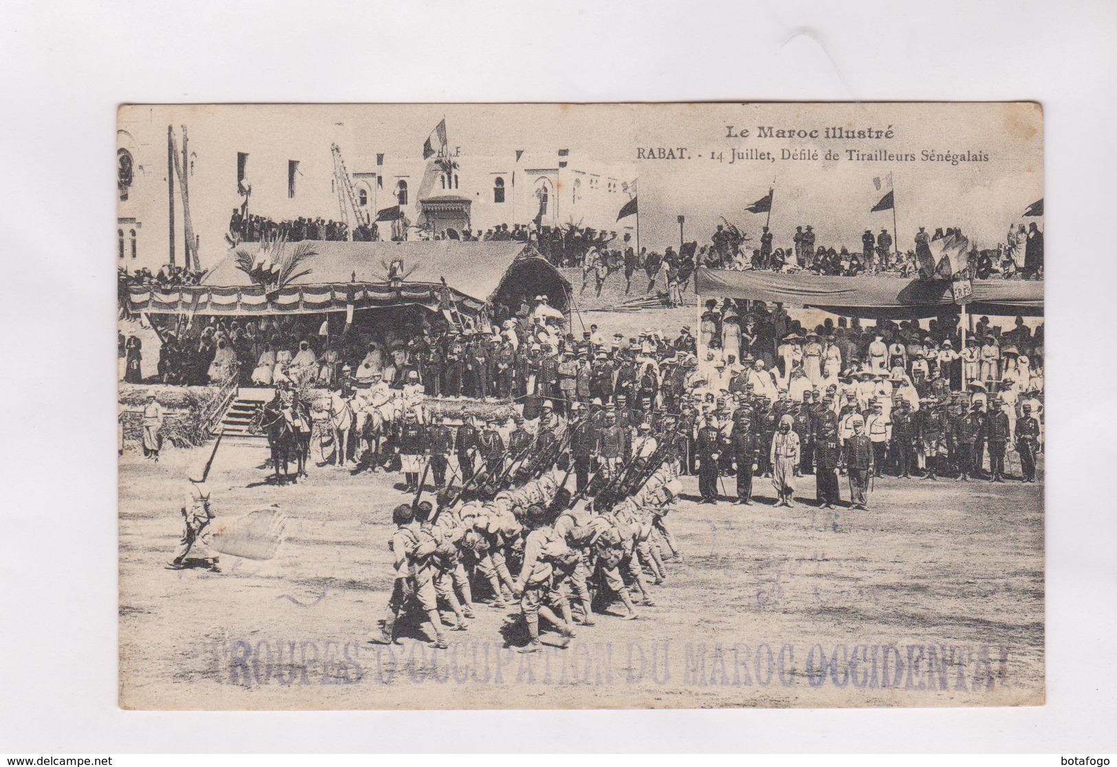 CPA RABAT, 14 JUILLET, DEFILE DE TIRAILLEURS SENEGALAIS En 1913! - Rabat