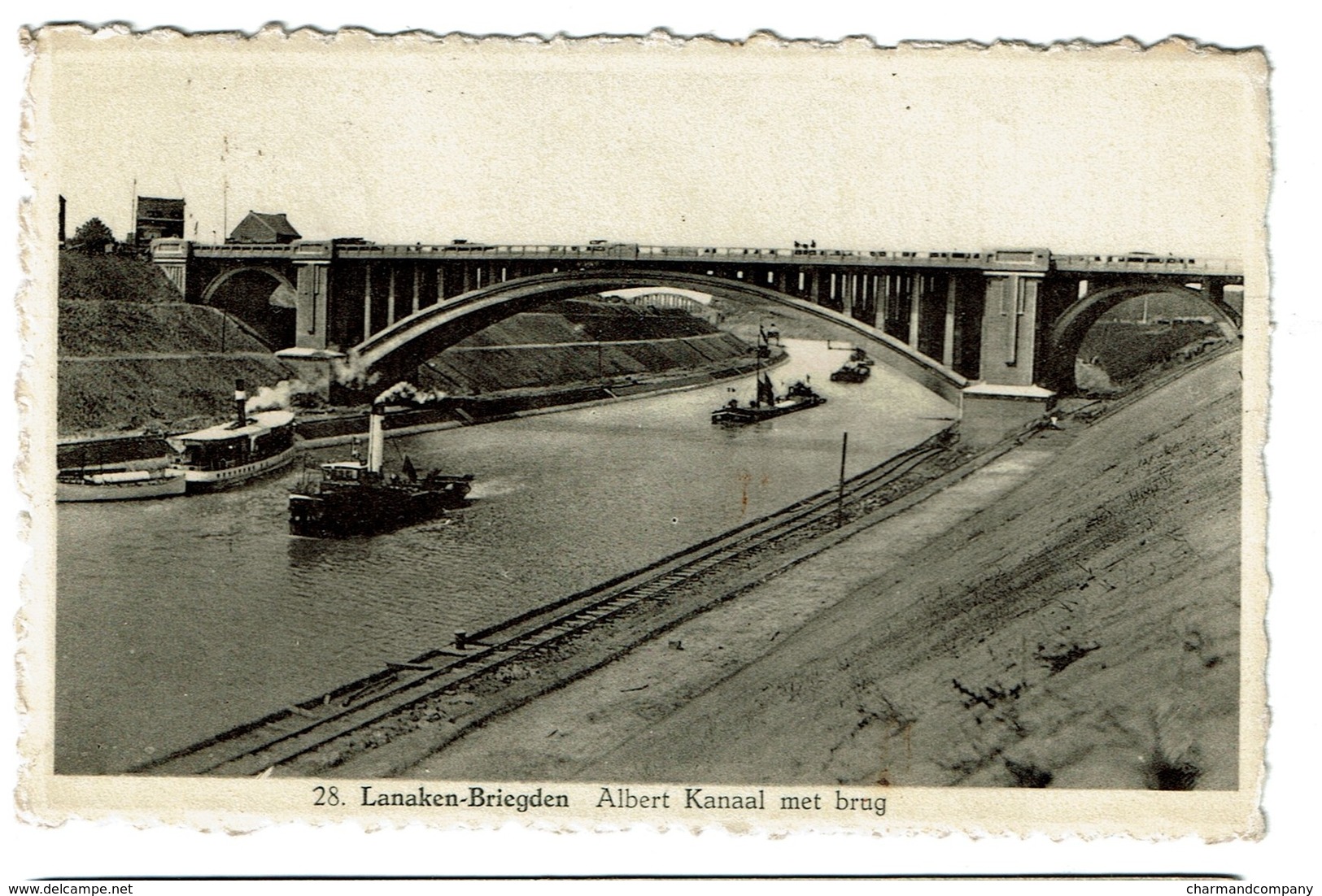 Lanaken-Briegden - Albert Kanaal Met Brug - 1951 - Uitg. Foto Centraal Lanaken - 2 Scans - Lanaken