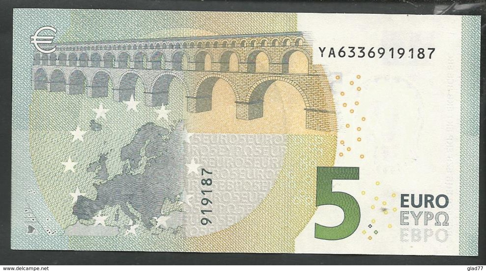 2019 NEW! Greece  "Y"  5 EURO GEM UNC! Draghi Signatures! Printer Y007I1 !! - 5 Euro