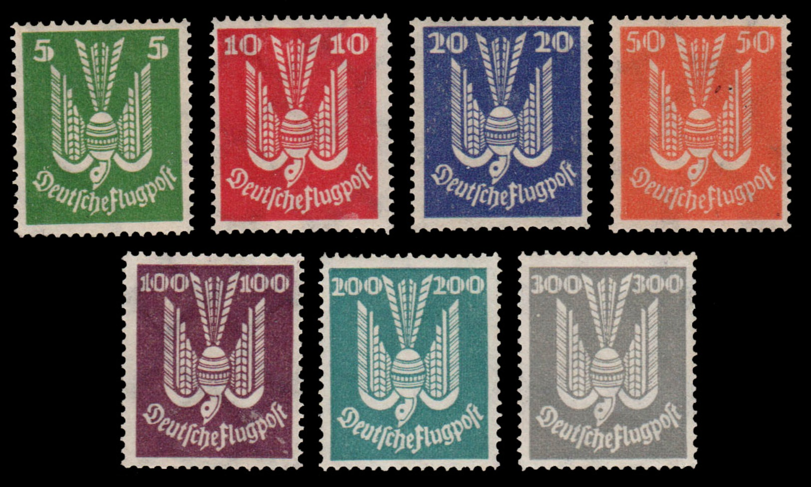 Germany , Deutsche, Almagne ,1924 Reich Flugpost ,complete Set ,MLH* - Other & Unclassified