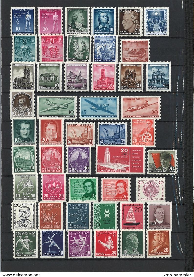 DDR Lot Ungebrauchte Marken (je Falzrest)  Auf 2 A4 Seiten - Unused Stamps