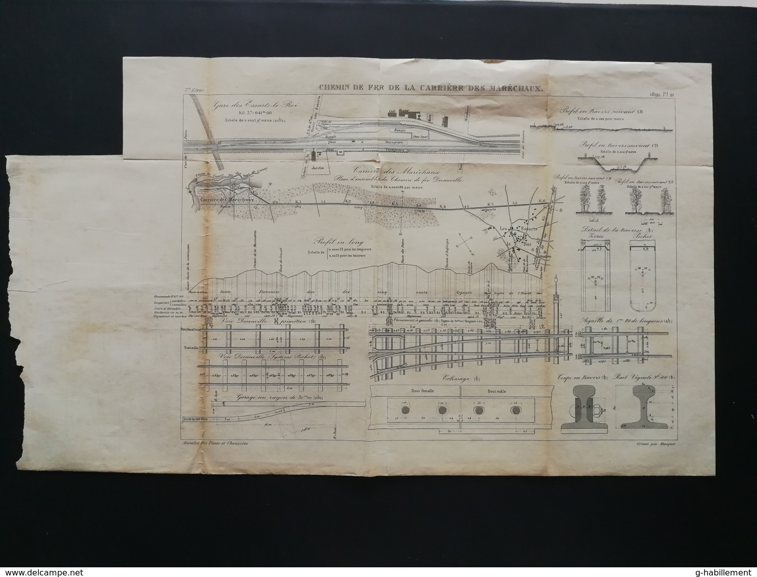 ANNALES DES PONTS Et CHAUSSEES (Dep 75) -  Plan De Chemin De Fer Des Maréchaux - Graveur Macquet 1892 (CLE56) - Machines