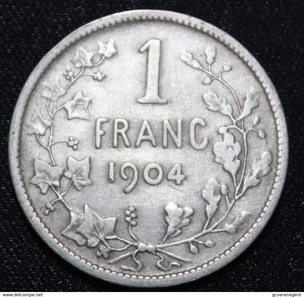 BELGIE LEOPOLD II  1 FRANC  1904    MOOIE  KWALITEIT   2 SCANS - 2 Francs