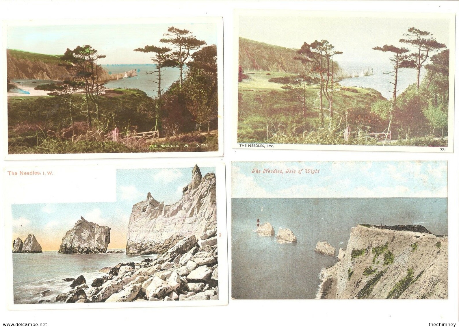 FOUR ISLE OF WIGHT OF THE NEEDLES OLD POSTCARDS - Andere & Zonder Classificatie