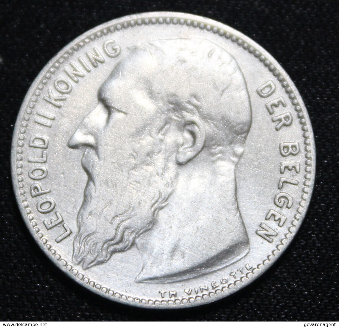 BELGIE LEOPOLD II  1 FRANK  1909    MOOIE  KWALITEIT   2 SCANS - 1 Franc