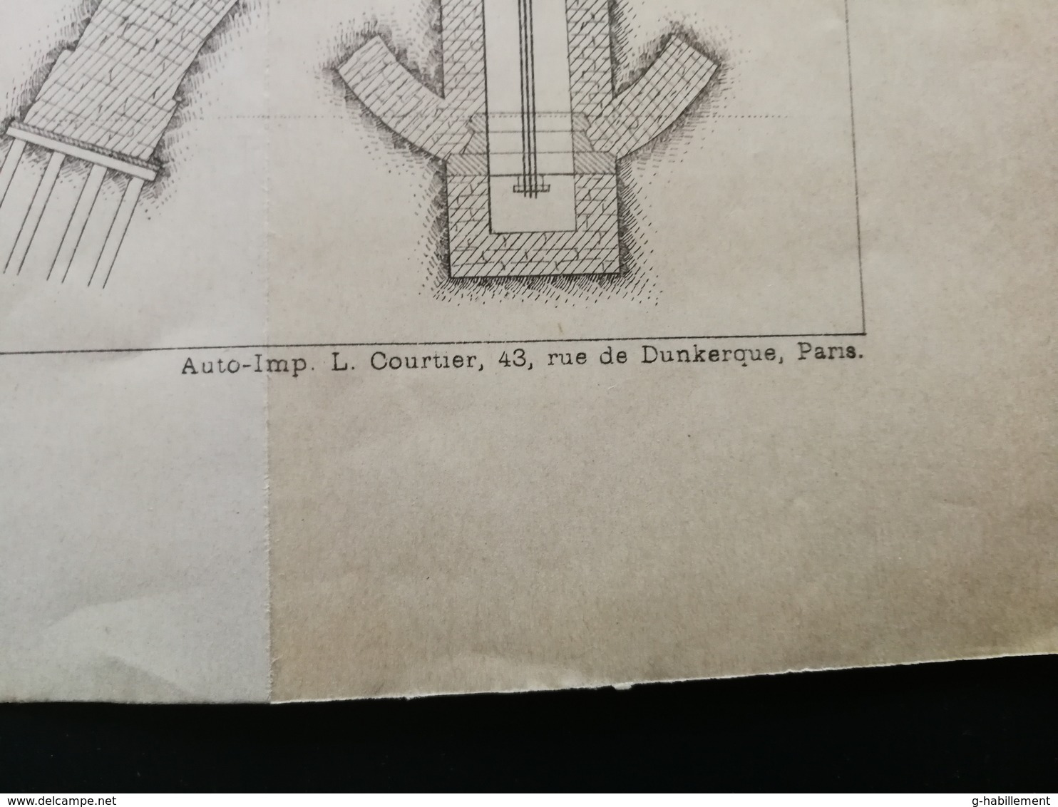 ANNALES DES PONTS Et CHAUSSEES (Dep 75) - Plan De L'Ancien Pont Suspendu Des Invalides - Imp L.Courtier 1898 (CLE61) - Public Works