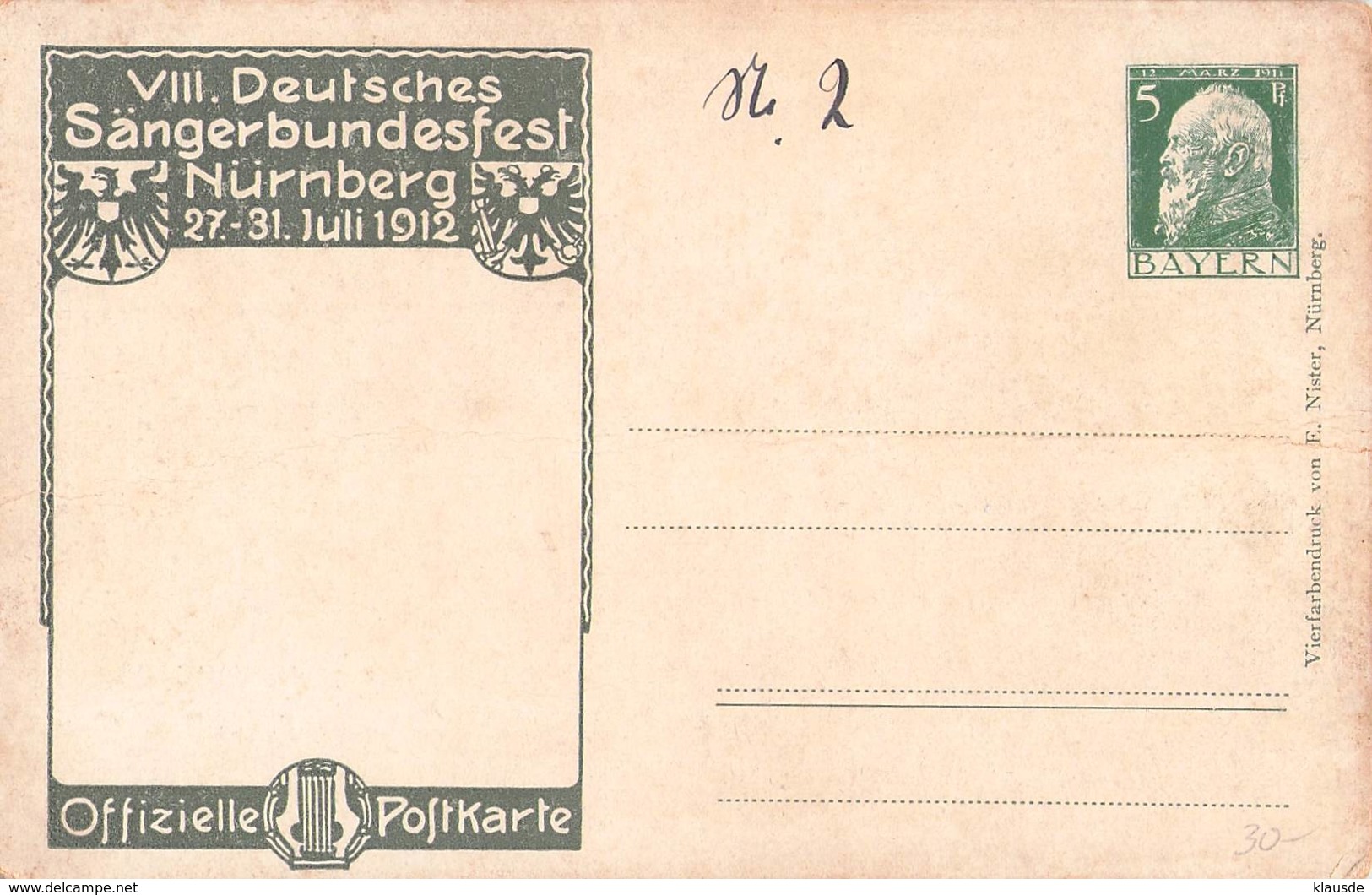 PP27 C65/06 Deutsches Sängerbund Fest Nürnberg 1912 - Sonstige & Ohne Zuordnung