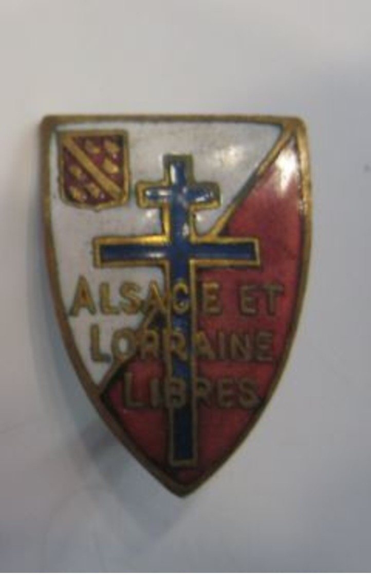 Ancienne Broche Emaillé Alsace Lorraine Libres - France