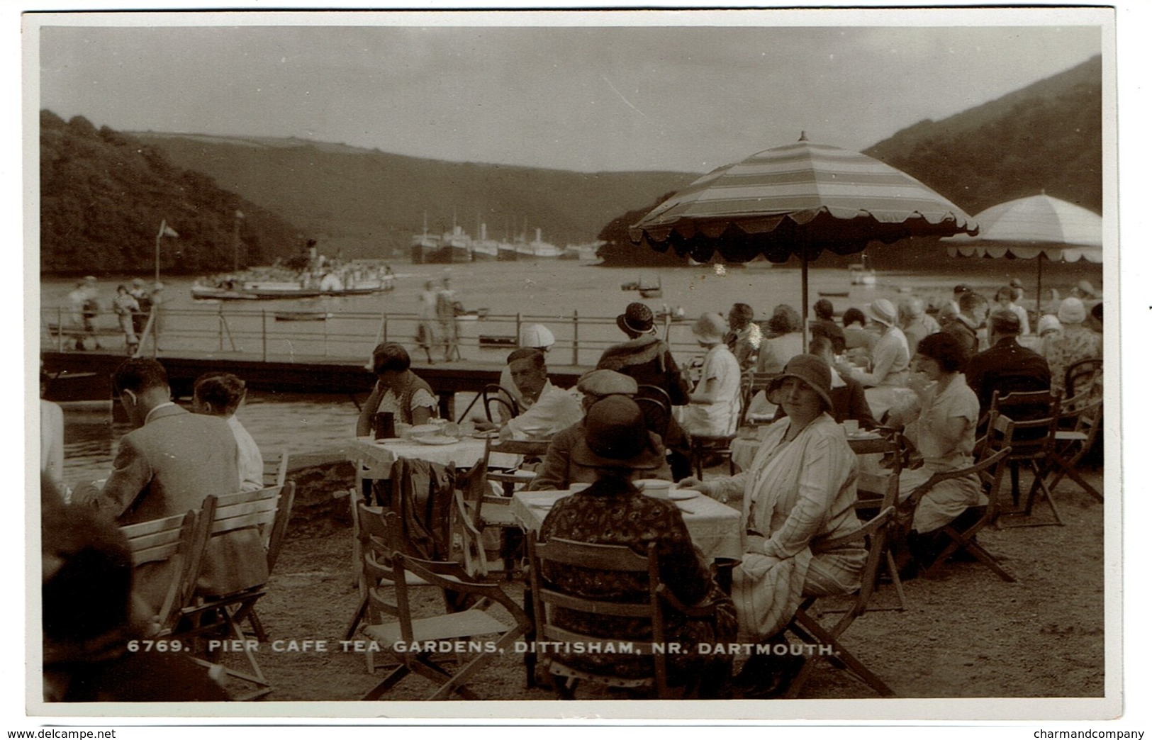 Pier Cafe Tea Gardens - Dittisham - NR. Dartmouth - Publ. Sologlaze Series E.A. Sweetman & Son - 2 Scans - Andere & Zonder Classificatie