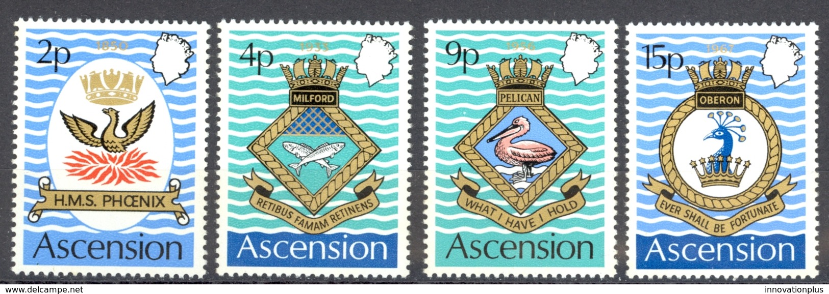 Ascension Sc# 152-155 MNH 1971 Naval Coats Of Arms - Ascension