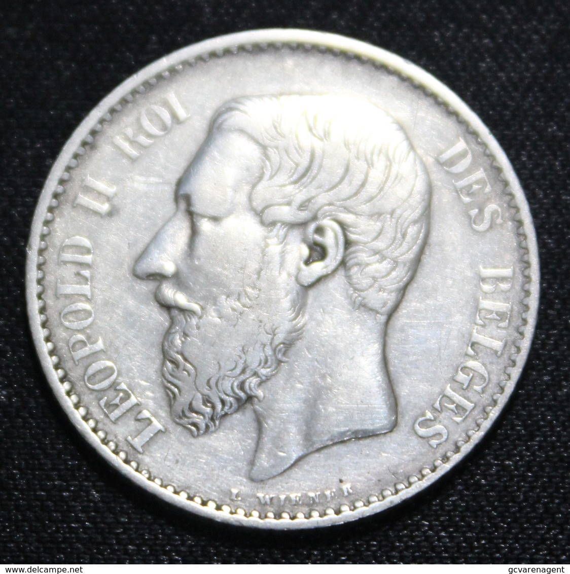 BELGIE LEOPOLD II  1 FRANC  1886    SUPER KWALITEIT   2 SCANS - 2 Francs