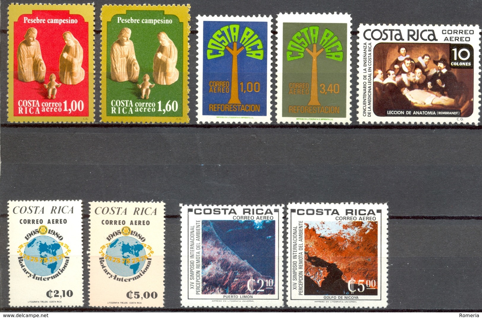 Costa Rica - 1979/1980 - Lot PA -  Yt 755 -> 763 - Tous ** Sauf PA 759 Obl. - Costa Rica