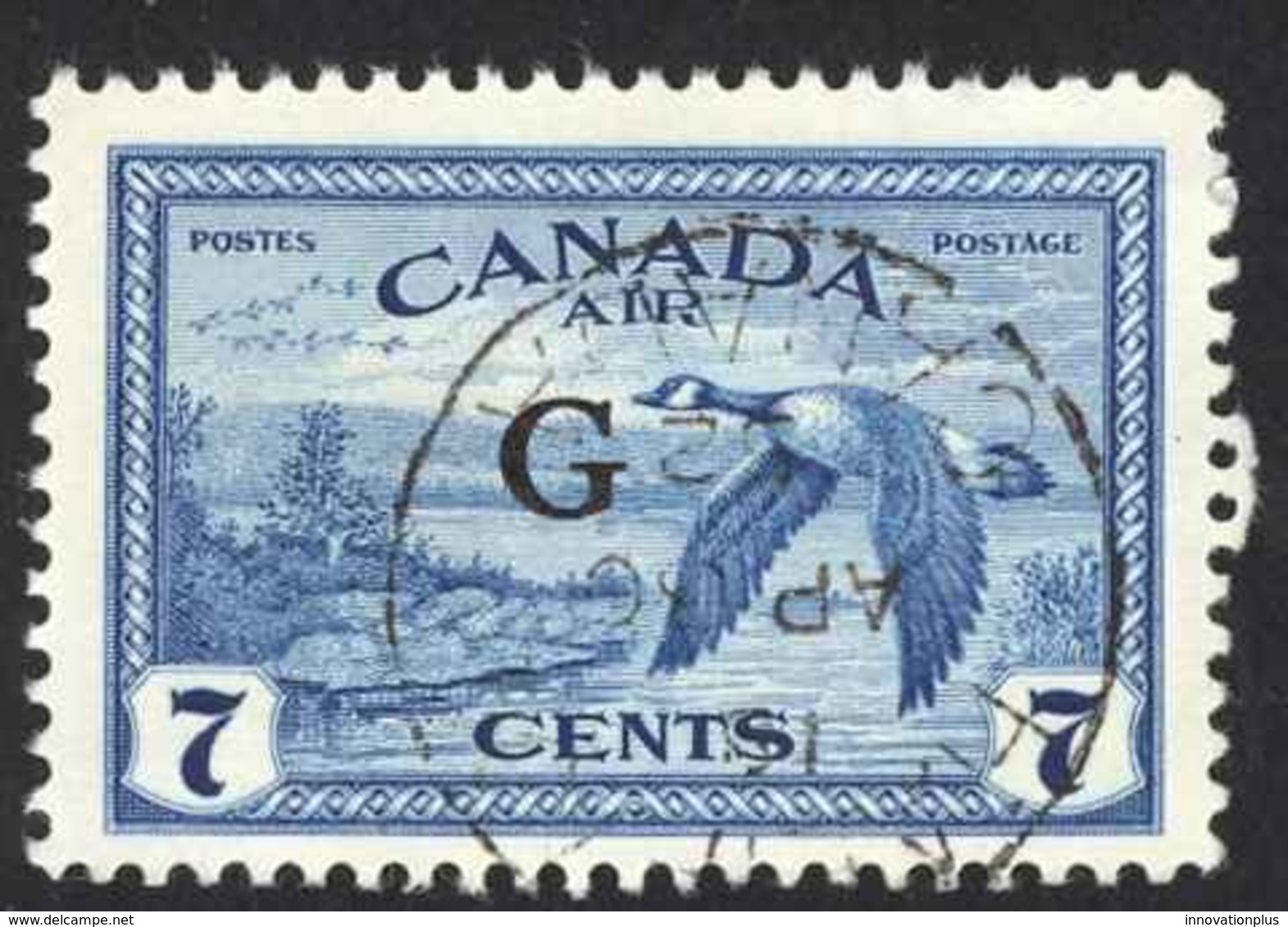 Canada Sc# CO2 Used (b) 1950 7c Deep Blue Canada Geese In Flight - Poste Aérienne: Surtaxés