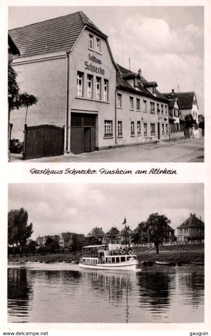CPA - GINSHEIM A.ALTRHEIN - Gasthaus "Schnecko" - Mainzer Stasse ... - Autres & Non Classés