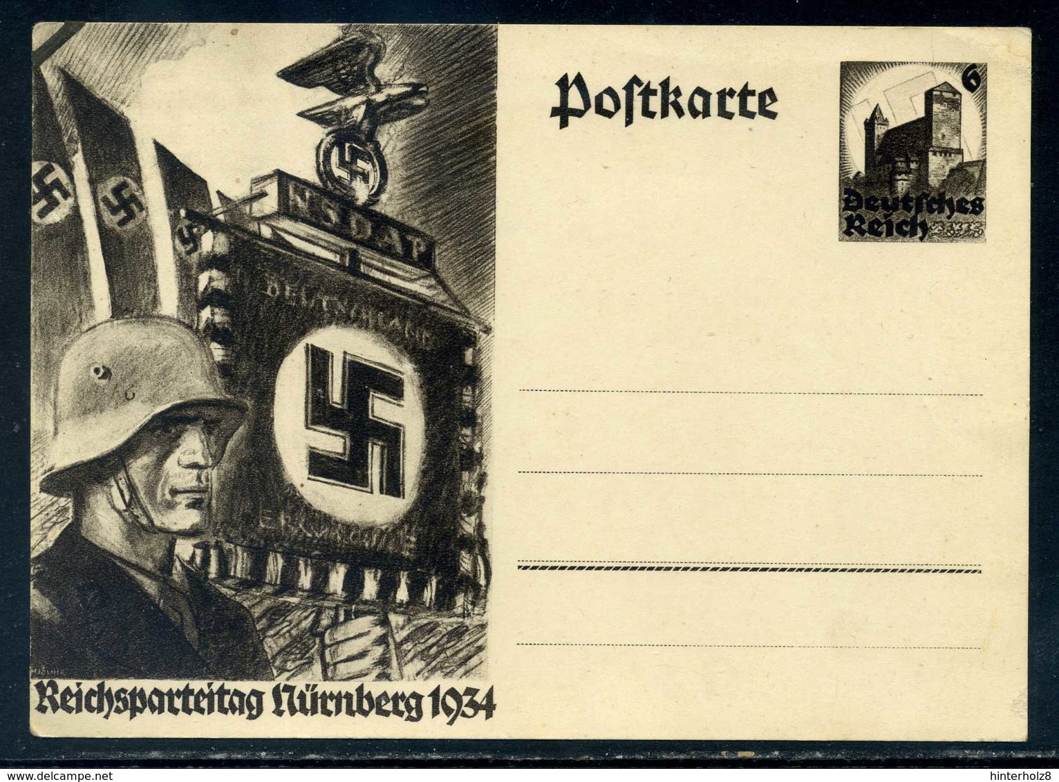 DR; Sonderpostkarte 6 Pf. " Reichsparteitag 1934 "; Ungebraucht - Autres & Non Classés