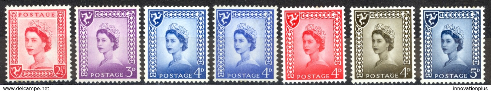 Isle Of Man Sc# 1-7 MH 1958-1969 Queen Elizabeth II - Isle Of Man