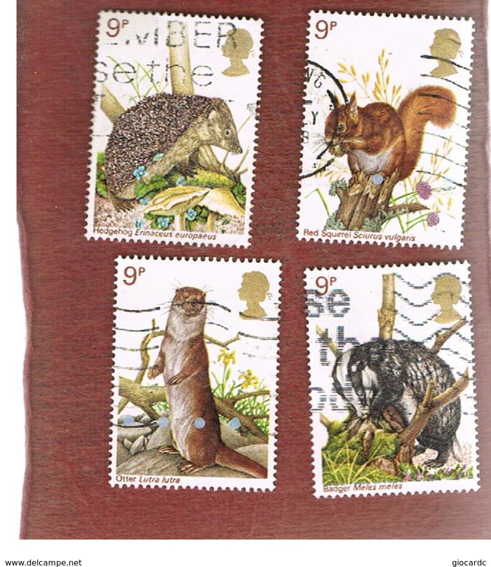 GRAN BRETAGNA (UNITED KINGDOM) -  SG 1039.1043  -  1977 BRITISH  WILDLIFE: ANIMALS    - USED° - Usati