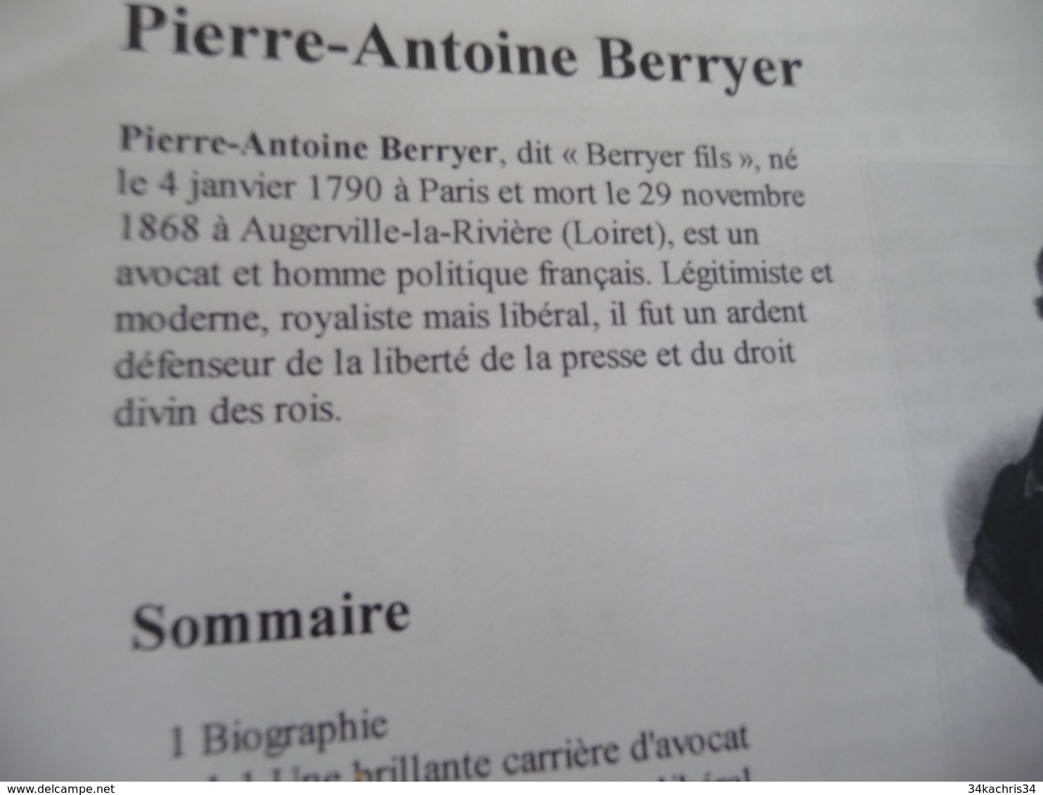 Pierre Antoine Berryer Avocat politique légitimiste Manuscrit signé de 27 pages lettres corrigées à des personnalités