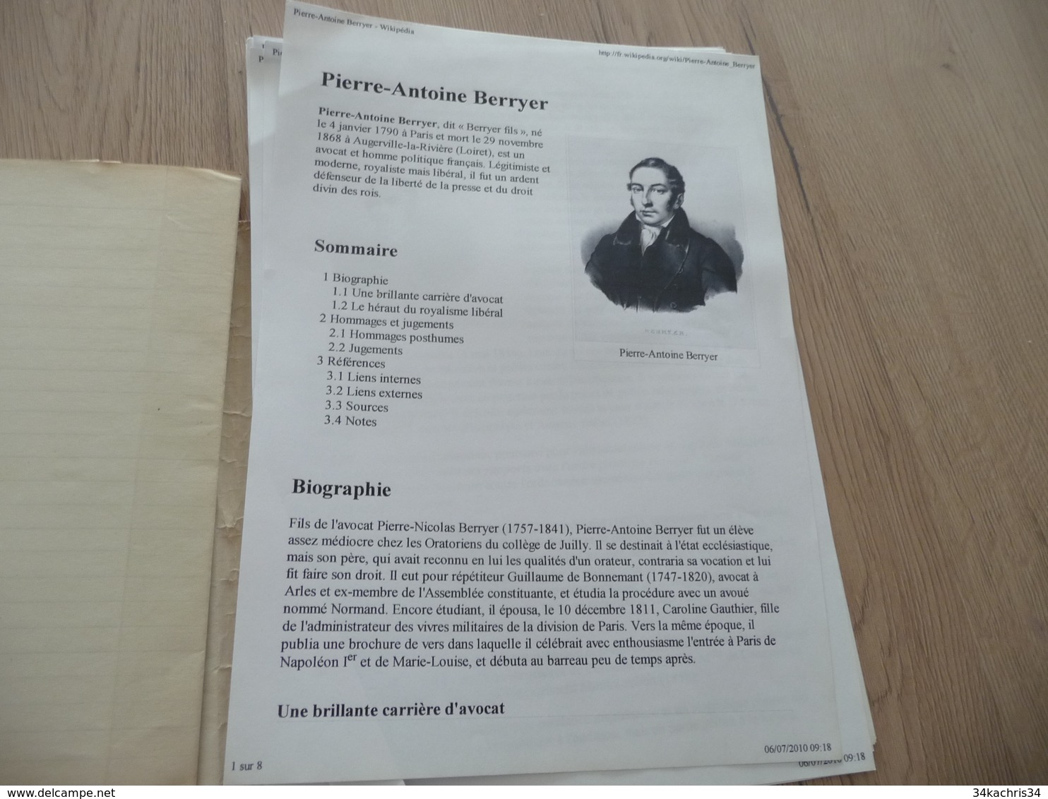 Pierre Antoine Berryer Avocat politique légitimiste Manuscrit signé de 27 pages lettres corrigées à des personnalités