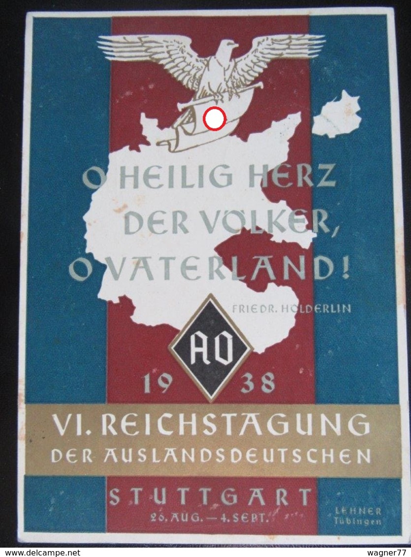 Postkarte Propaganda - Reichstagung Auslaundsdeutschen Stuttgart - Etwas Fleckig - Briefe U. Dokumente