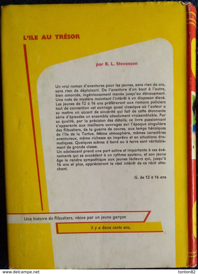 Robert-Louis Stévenson  - L'Île Au Trésor - Bibliothèque Rouge Et Or -  ( 1948 ) . - Bibliothèque Rouge Et Or