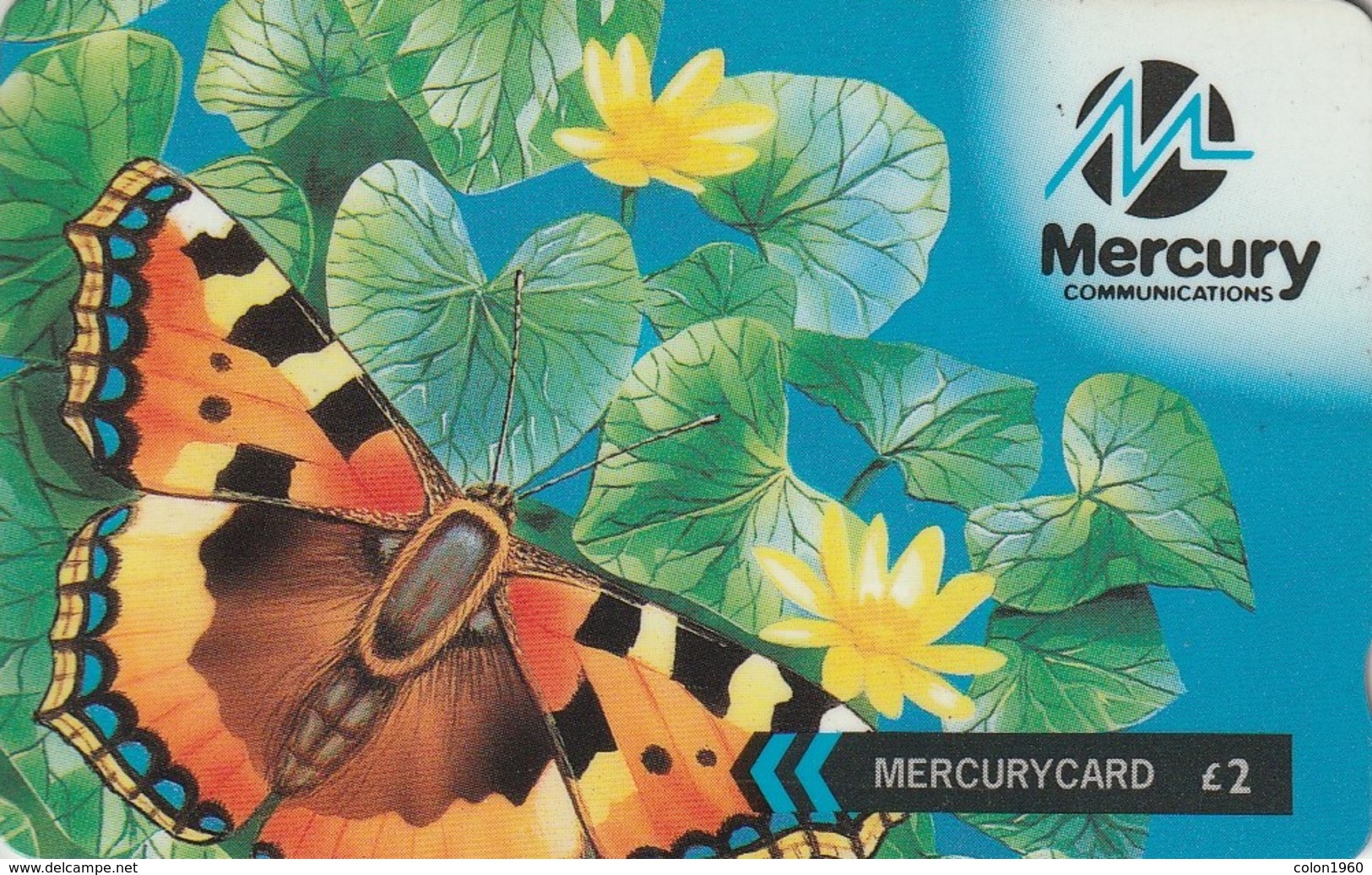 TARJETA TELEFONICA DE GRAN BRETAÑA, British Wildlife. Butterfly (Freecall 0500 Calls) 39MERA. MER434D  (002) - Mercury Communications & Paytelco