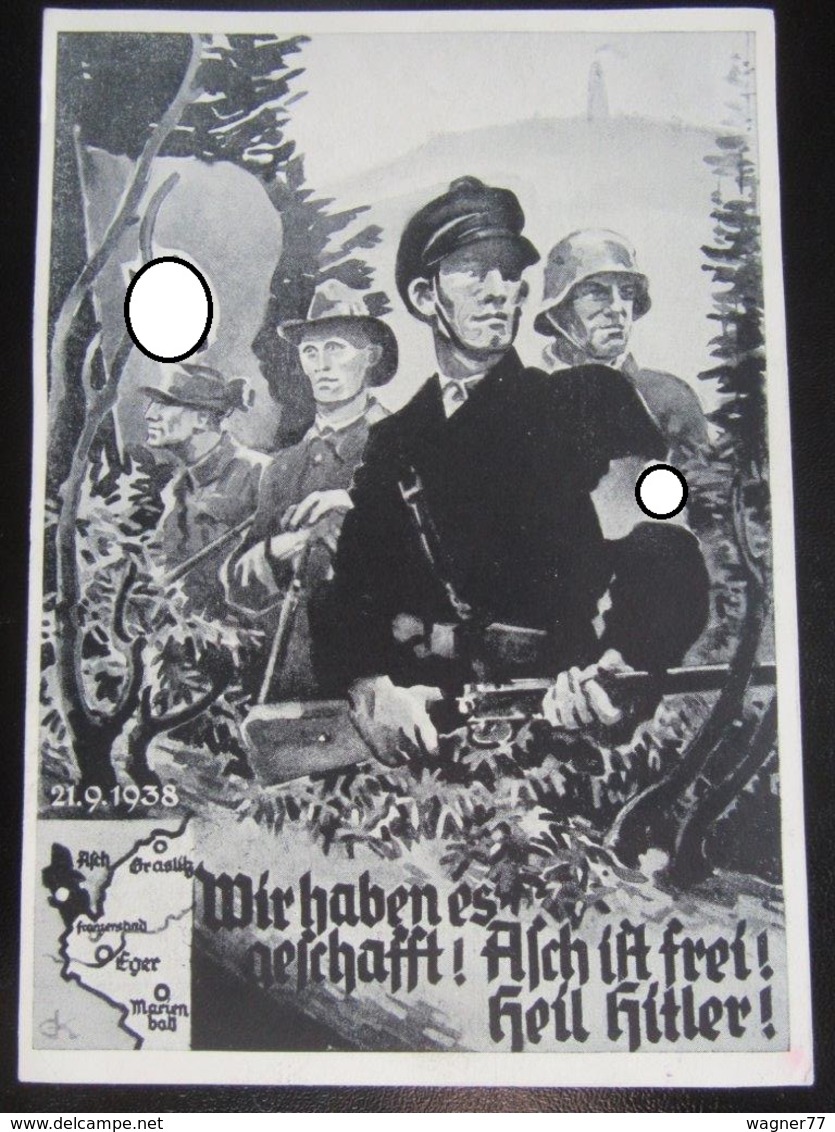 Postkarte Propaganda - Freikorps Asch 1938 - Briefe U. Dokumente