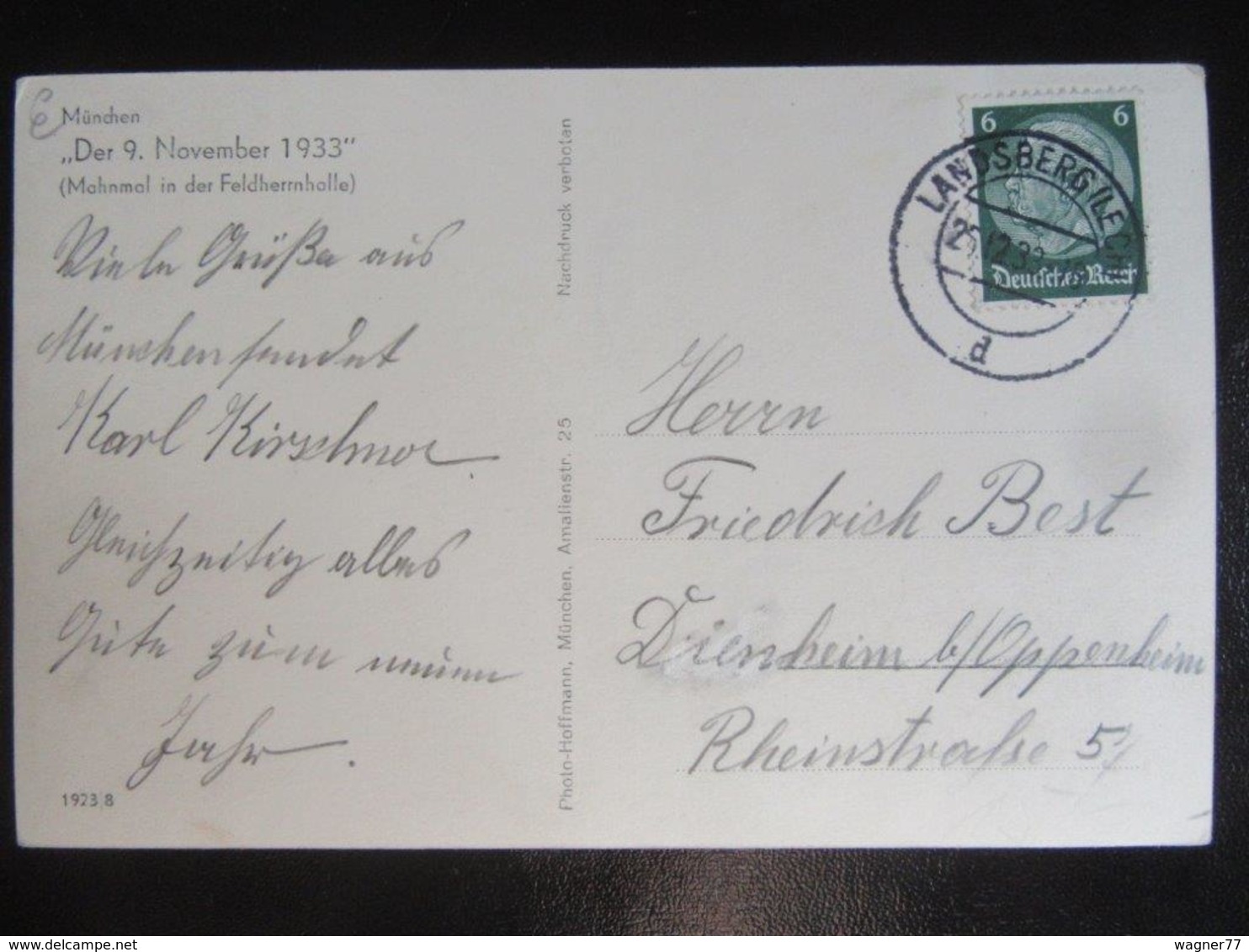 Postkarte Propaganda - Feldherrnhalle München - 9. November - Storia Postale