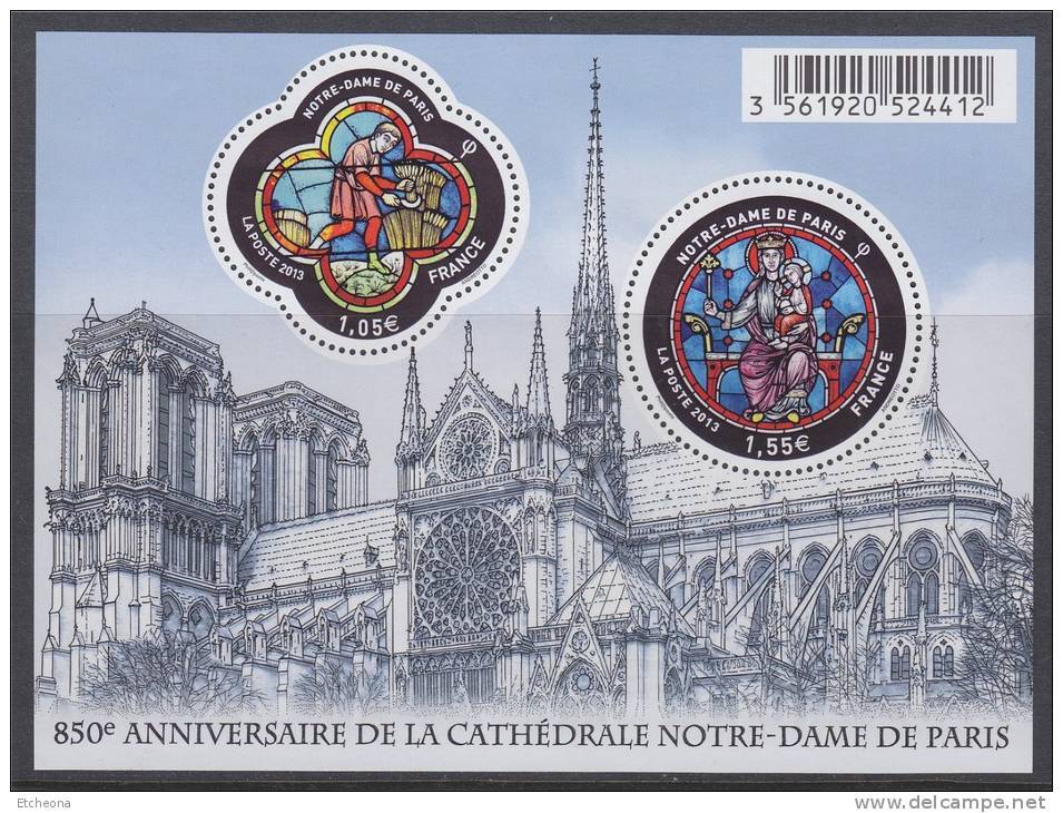 = Bloc 850ème Anniversaire De La Cathédrale Notre-Dame De Paris F4714 Vitraux, 1.05€ Et 1.55€ 4714 & 4715 - Neufs