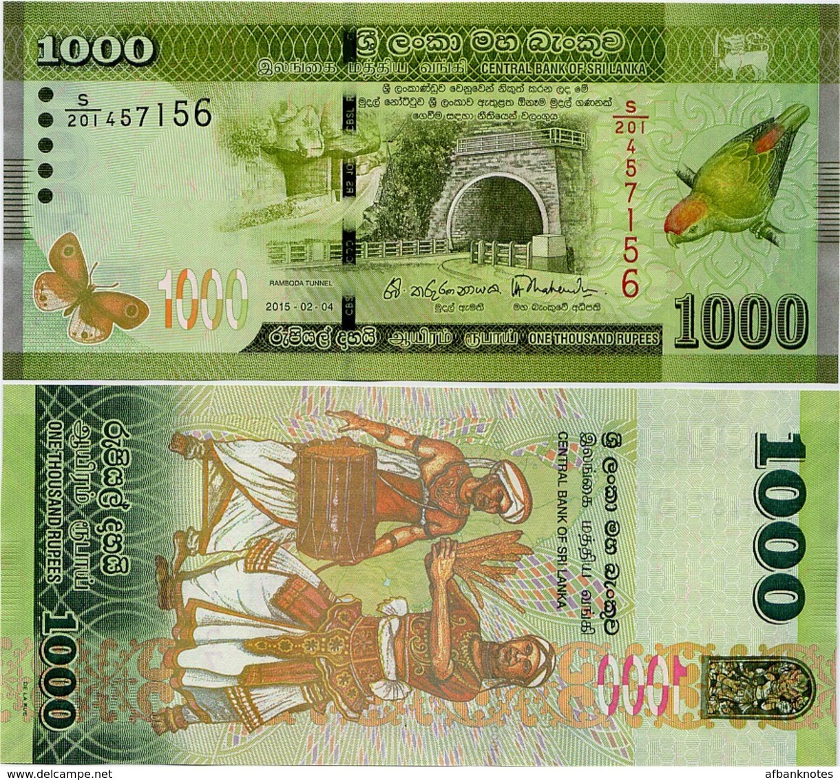 SRI LANKA        1000 Rupees       P-127c       4.2.2015     UNC - Sri Lanka