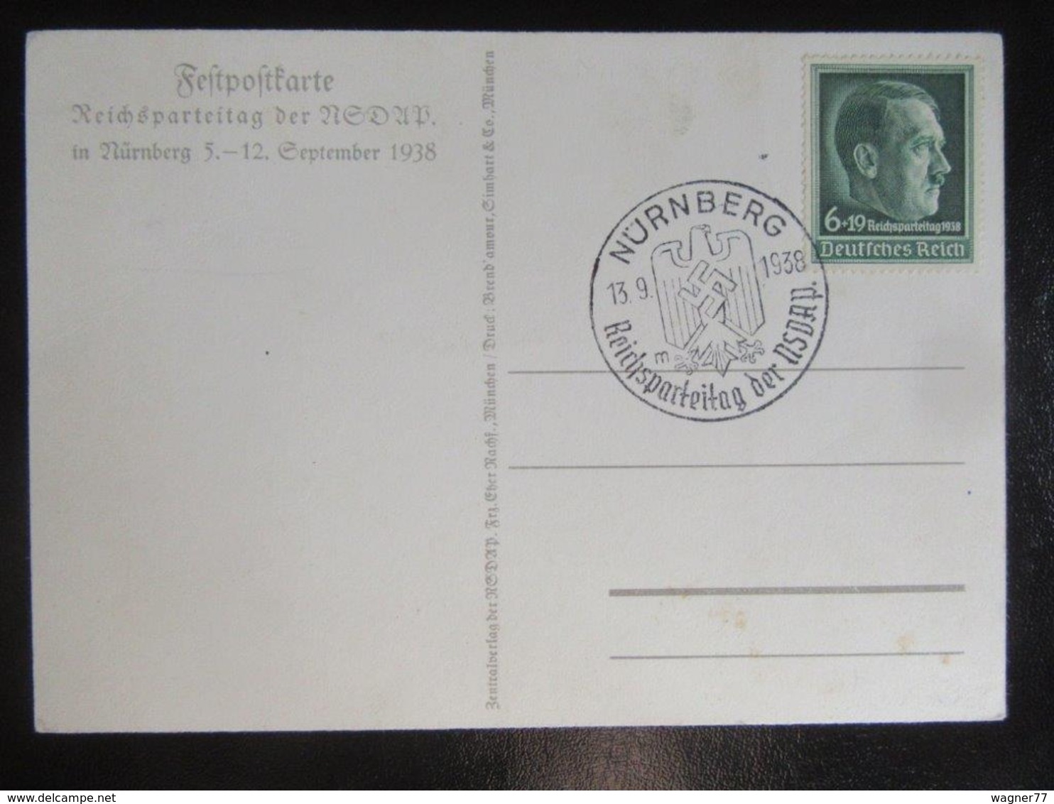Postkarte Propaganda - Reichsparteitag Nürnberg - Briefe U. Dokumente