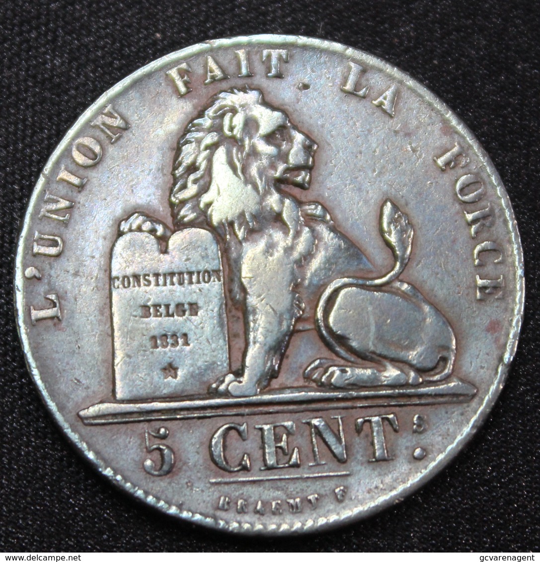 BELGIE LEOPOLD I  5 CENT  1851   SUPER KWALITEIT  2 SCANS - 1/4 Franc