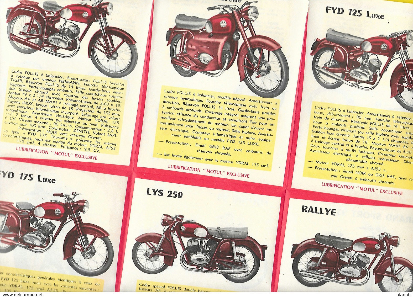 Catalogue Cyclomoteurs Motos "FOLLIS" 12 Pages Format 14 X 11 Cm Env. Plié - Motos