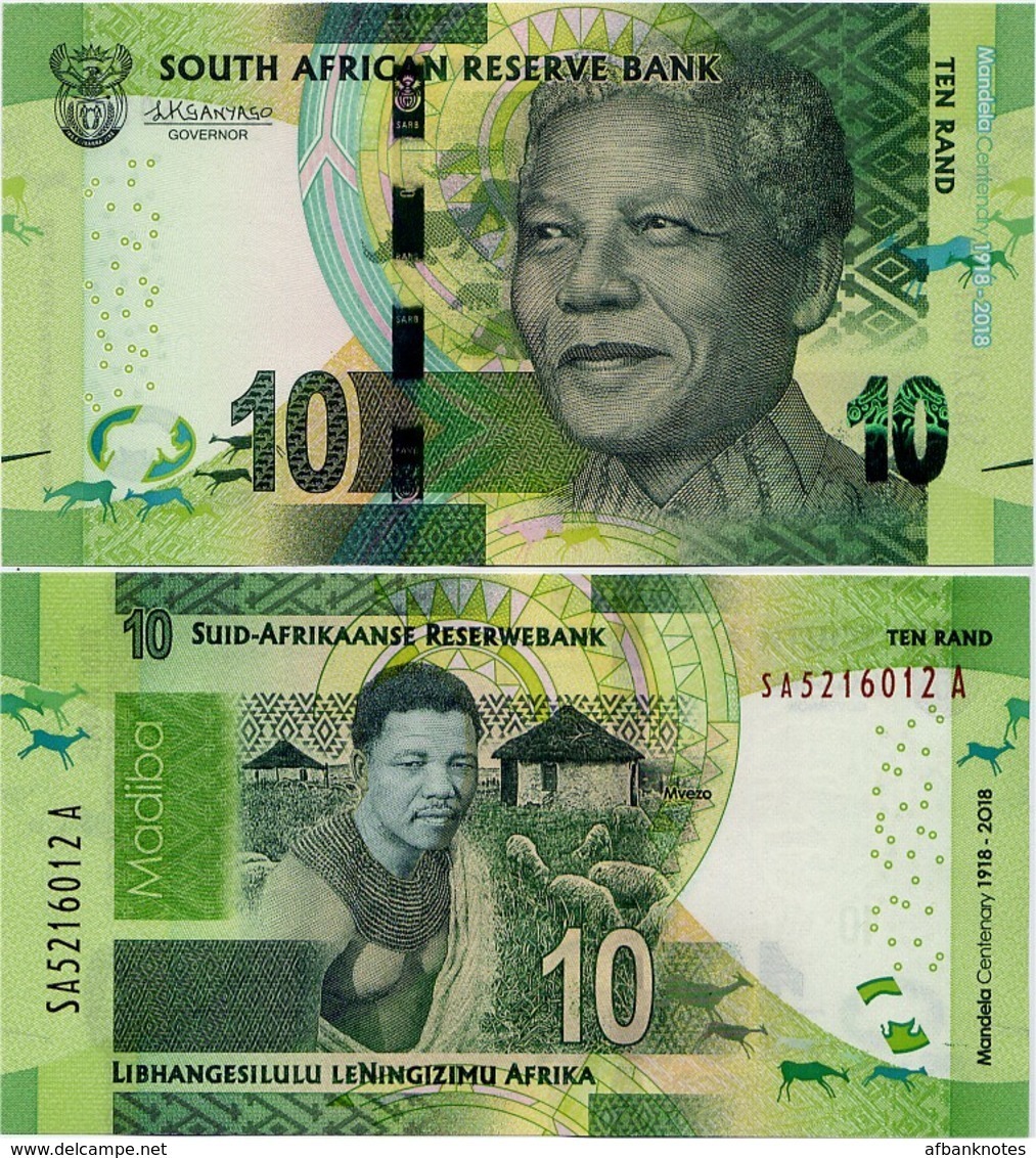 SOUTH AFRICA       Set 10-20-50-100-200 Rand      Comm.      P-New       ND (2018)       UNC - Suráfrica